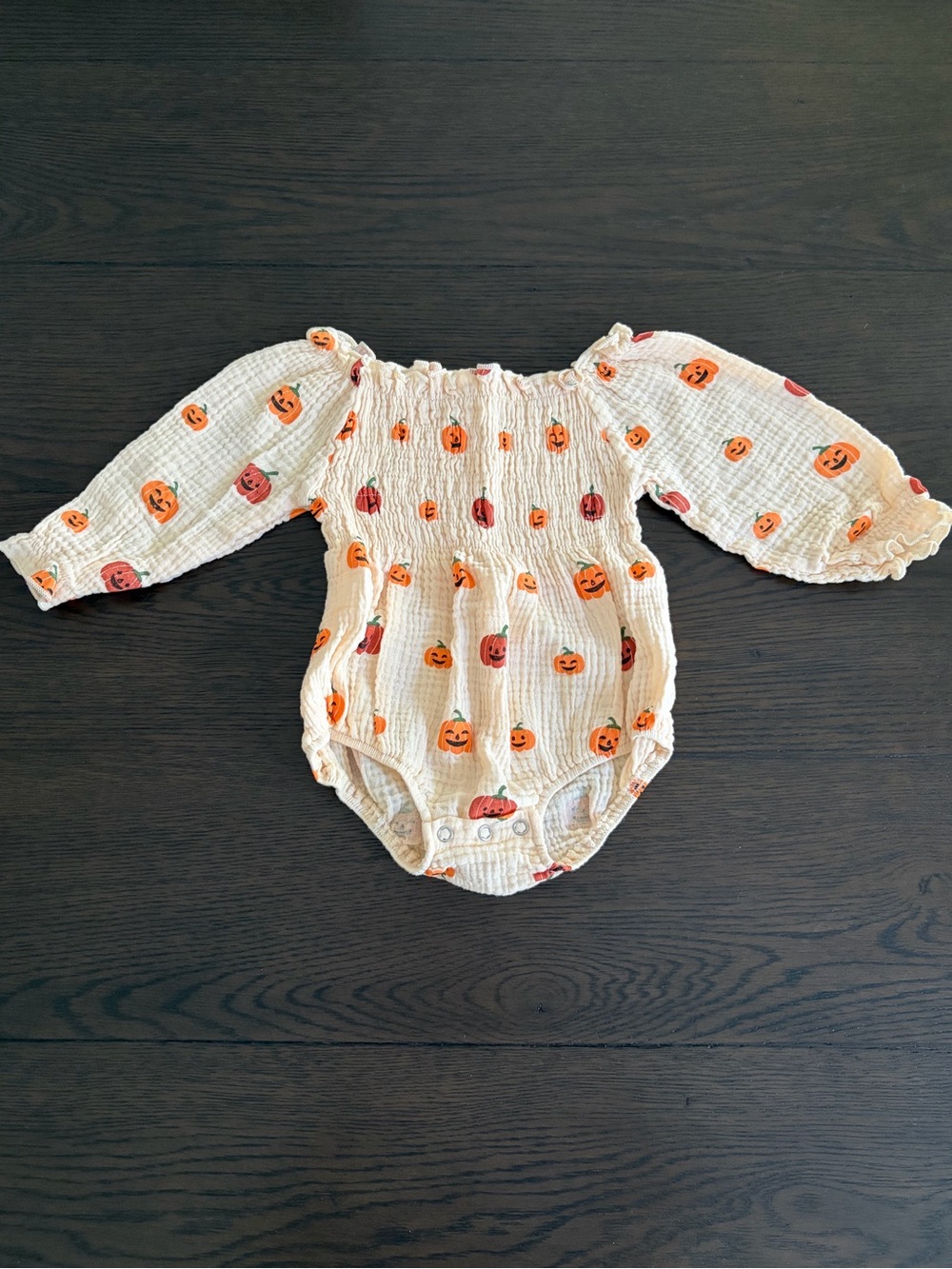 🎃 Pumpkin Long-Sleeve Baby Romper 🎃
